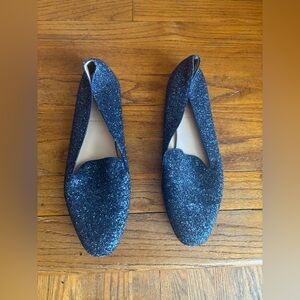 J. Crew Women’s Blue Darby Glitter Loafers Made in Italy Size 10